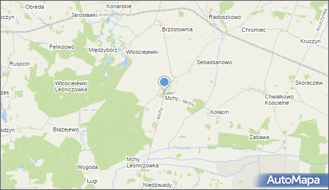 mapa Mchy, Mchy gmina Książ Wielkopolski na mapie Targeo
